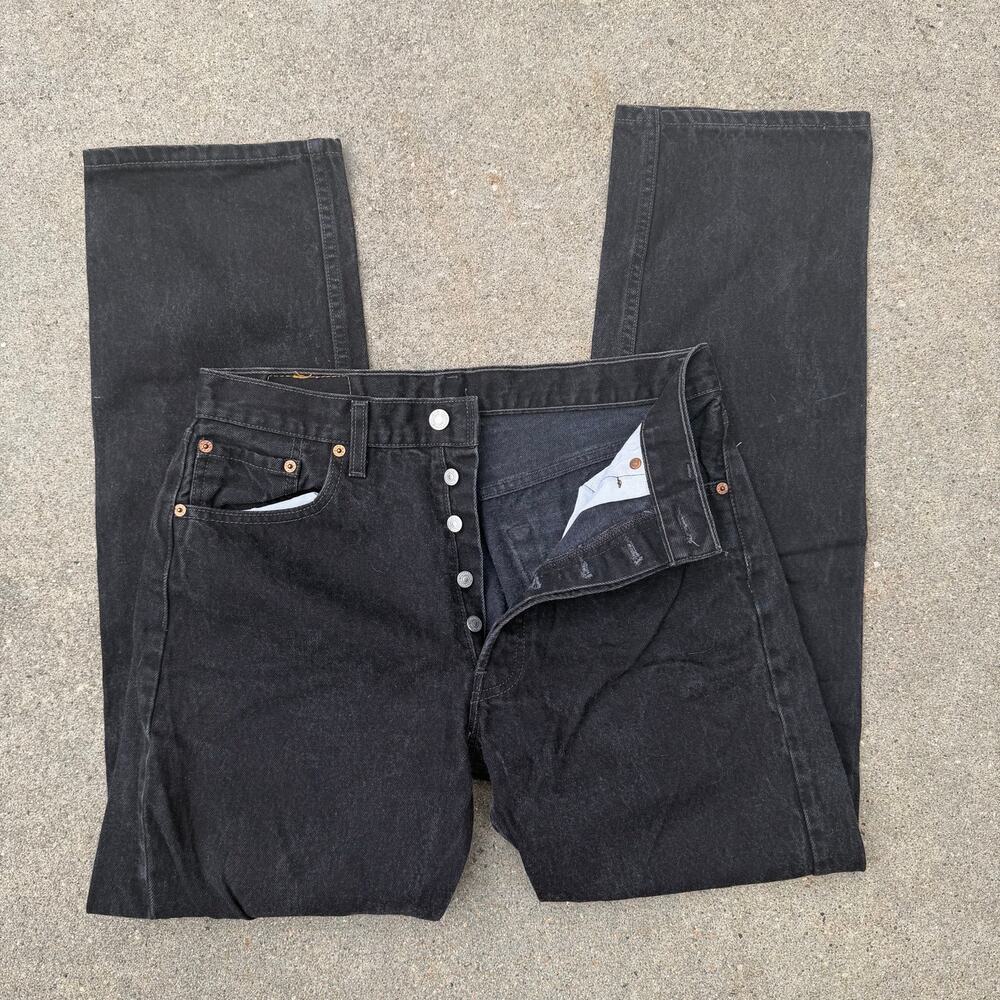 Vintage 90s Levi's 501 Button Fly Original Fit Straight Leg Jeans 33x32
